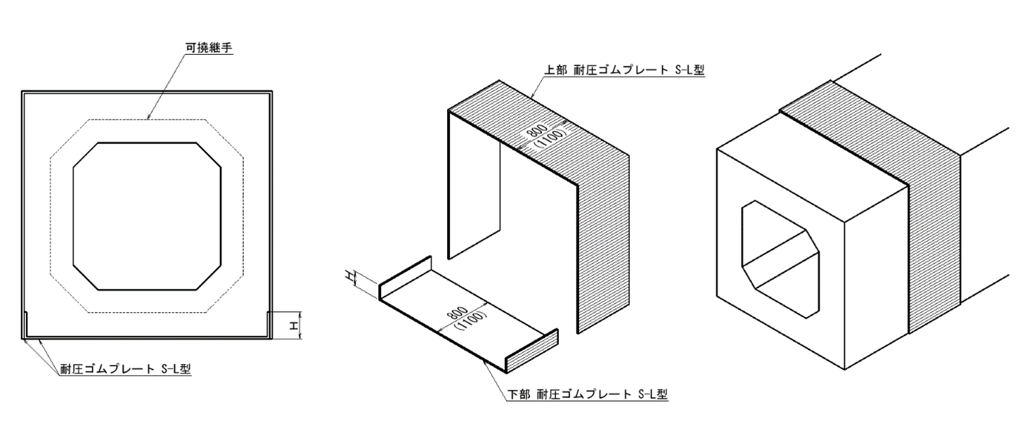 耐圧ゴムプレート　取付見取図